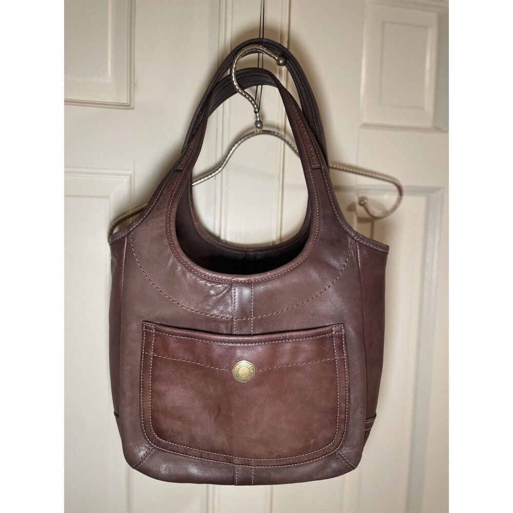 VTG Coach Legacy Ergo Leather Tote Brown 11285 Large Hobo Striped Lining VGUC